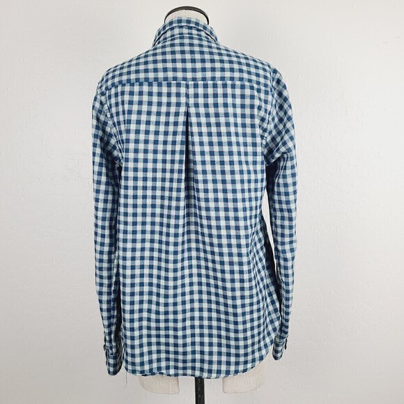 Toad & Co Dakotah Travel Shirt M Blue Green Plaid Button-Front Wool Blend - Picture 3 of 8